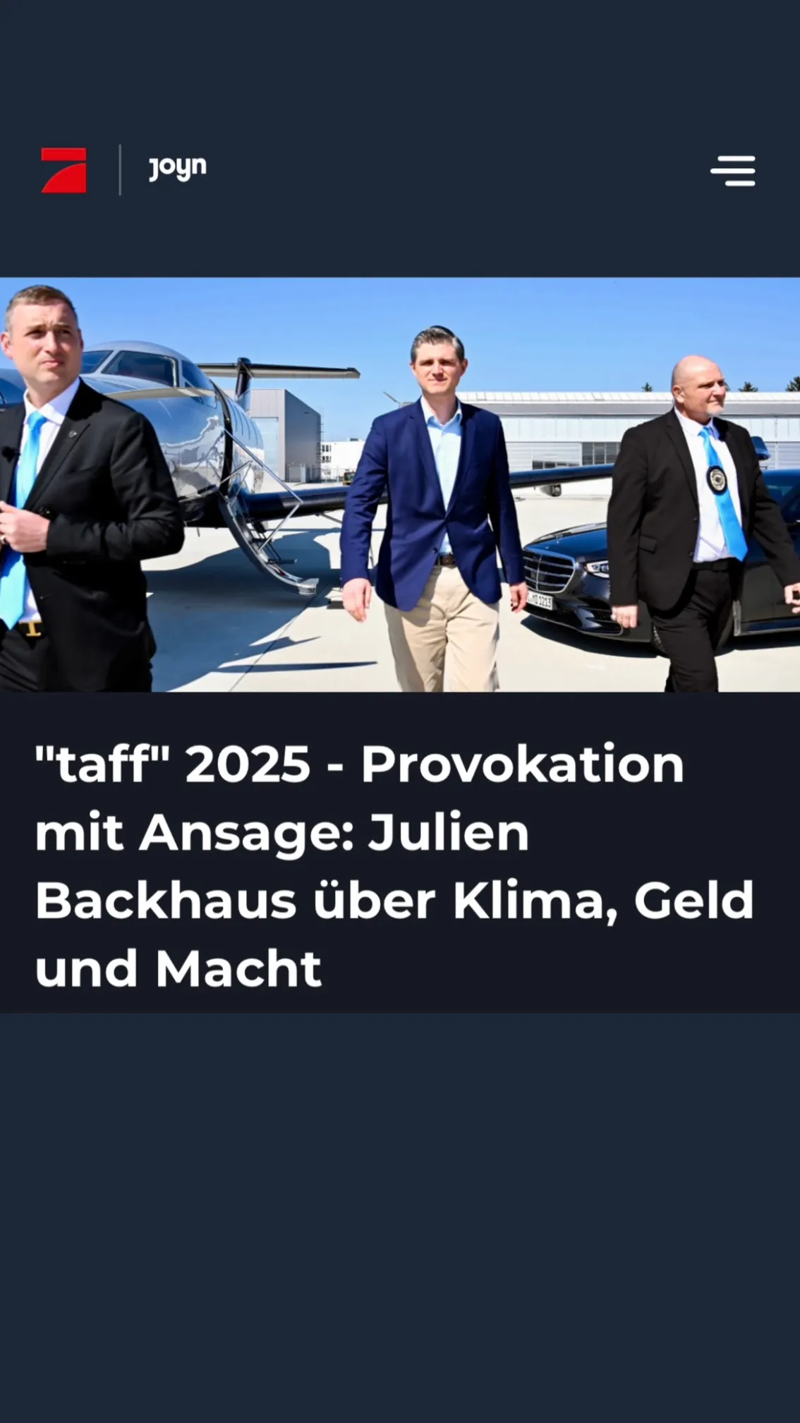 Julien Backhaus bei taff auf ProSieben und Joyn